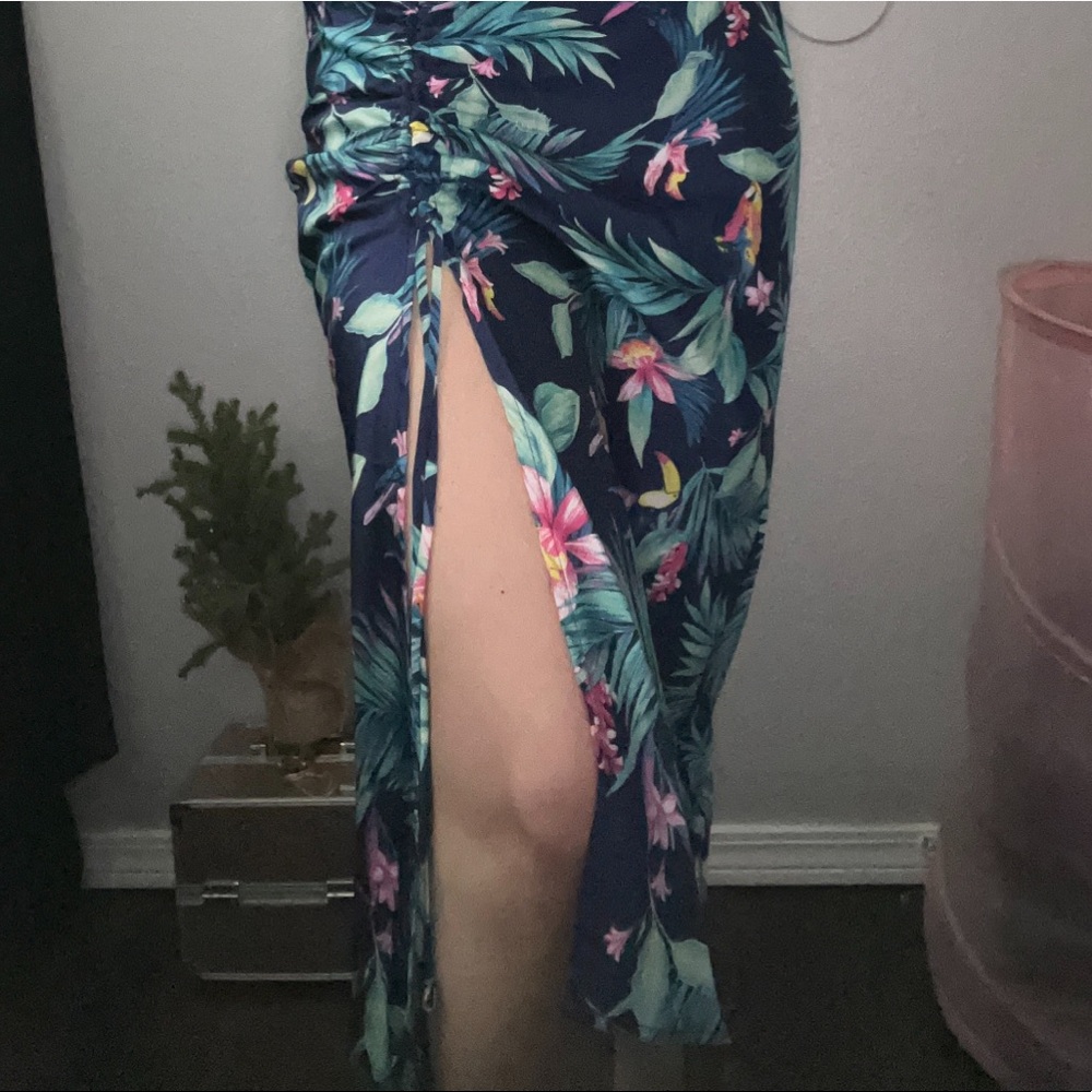 Forever 21 split skirt navy blue